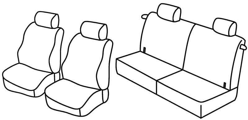 Set coprisedili Superior - Nero/Grigio - su misura per Opel Agila (05/00>01/08)