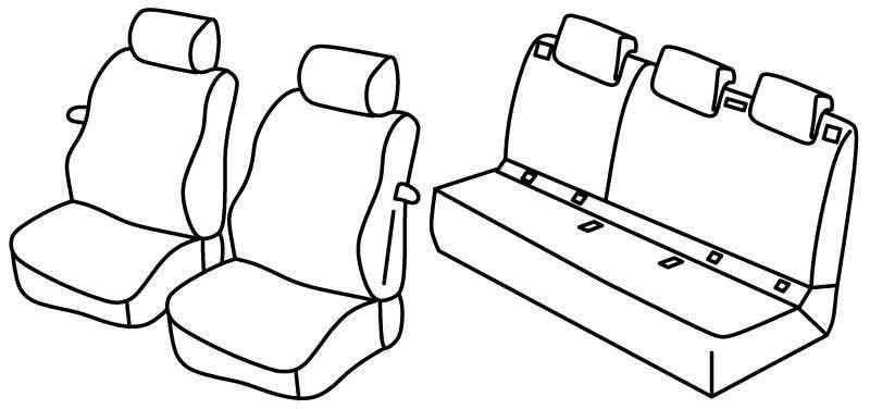 Set coprisedili Superior - Grigio/Nero - su misura per Opel Corsa E 3p (12/14>08/19)