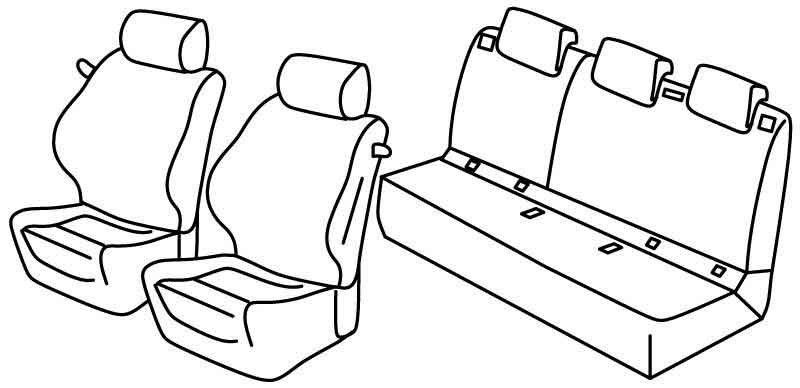 Set coprisedili Superior - Nero/Grigio - su misura per Opel Corsa E 3p (12/14>08/19)