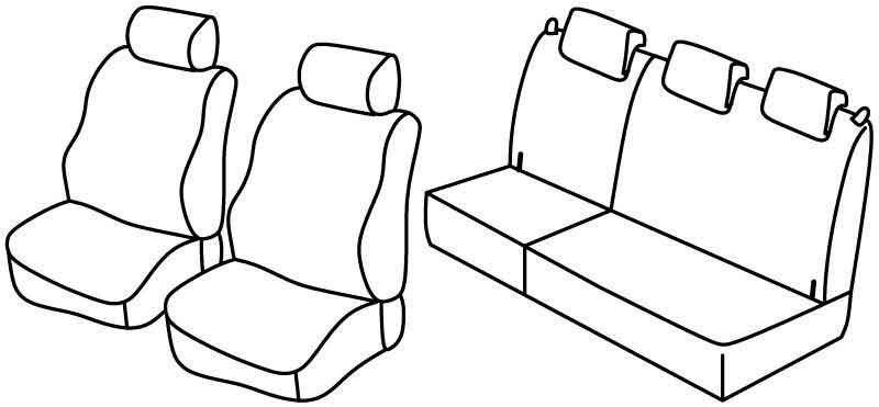 Set coprisedili Superior - Nero/Grigio - su misura per Opel Agila (05/00>01/08)