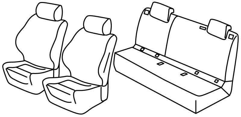 Set coprisedili Superior - Grigio/Nero - su misura per Opel Corsa E 5p (12/14>08/19)