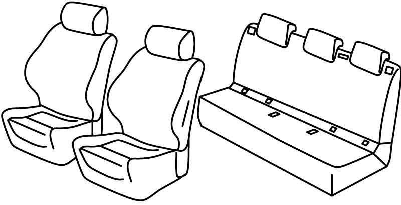 Set coprisedili Superior - Nero/Grigio - su misura per Opel Corsa E 5p (12/14>08/19)