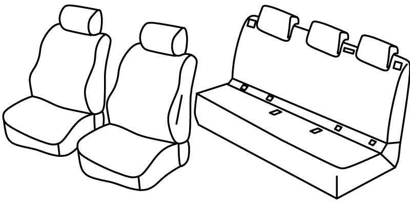 Set coprisedili Superior - Grigio/Nero - su misura per Opel Corsa E 5p (12/14>08/19)