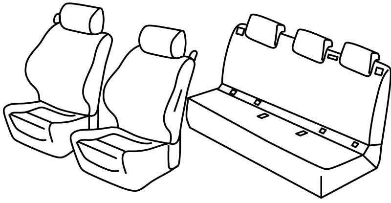 Set coprisedili Superior - Grigio/Nero - su misura per Opel Corsa E 3p (12/14>08/19)
