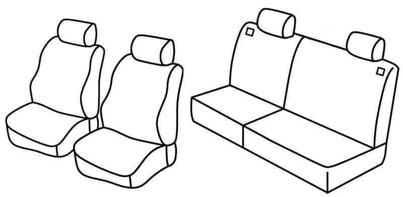 Set coprisedili Superior - Nero/Grigio - su misura per Peugeot 206 3p (09/98>02/09) fino al 4/2003 - Peugeot 206 5p (09/98>02/09) fino al 4/2003, no Roland Garros