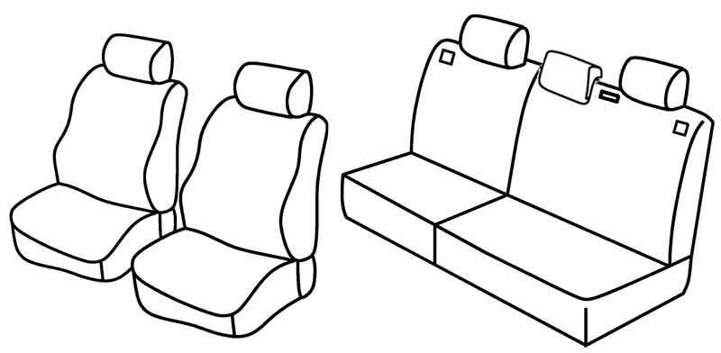 Set coprisedili Superior - Grigio/Nero - su misura per Peugeot 206 3p (09/98>02/09) fino al 4/2003 - Peugeot 206 5p (09/98>02/09) fino al 4/2003, no Roland Garros
