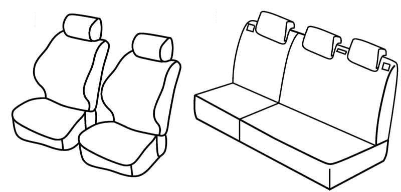 Set coprisedili Superior - Nocciola - su misura per Peugeot 206 3p (09/98>02/09) fino al 4/2003 - Peugeot 206 5p (09/98>02/09) fino al 4/2003, no Roland Garros