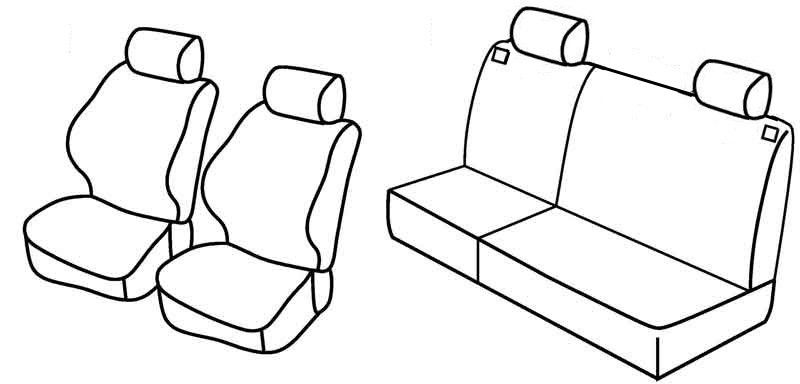 Set coprisedili Superior - Nero/Blu - su misura per Peugeot 206 5p (09/98>02/09) fino al 4/2003, Roland Garros