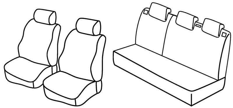 Set coprisedili Superior - Nero/Blu - su misura per Peugeot 206 3p (09/98>02/09) dal 5/2003 - Peugeot 206 5p (09/98>02/09) dal 5/2003 - Peugeot 206 Plus 3p (03/09>01/13)  - Peugeot 206 Plus 5p (03/09>01/13)