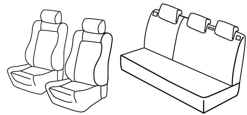 Set coprisedili Superior - Nero/Grigio - su misura per Peugeot 206 3p (09/98>02/09) dal 5/2003 - Peugeot 206 5p (09/98>02/09) dal 5/2003