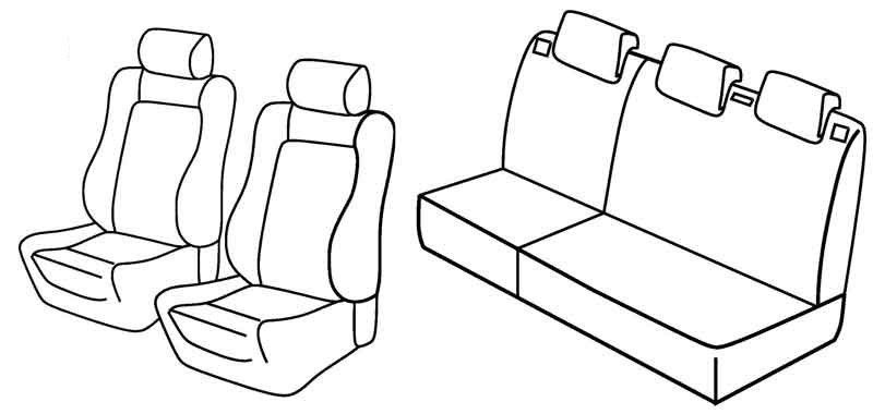 Set coprisedili Superior - Nero/Grigio - su misura per Peugeot 206 3p (09/98>02/09) dal 5/2003, Quicksilver - Peugeot 206 5p (09/98>02/09) dal 5/2003, Quicksilver