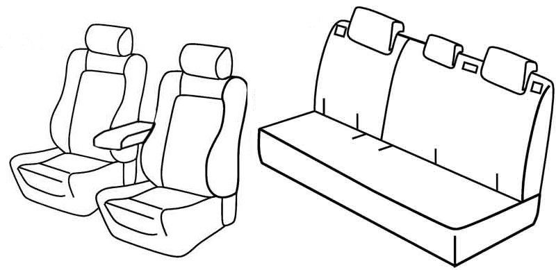 Set coprisedili Superior - Nero/Grigio - su misura per Peugeot 208 5p (04/12>10/19)