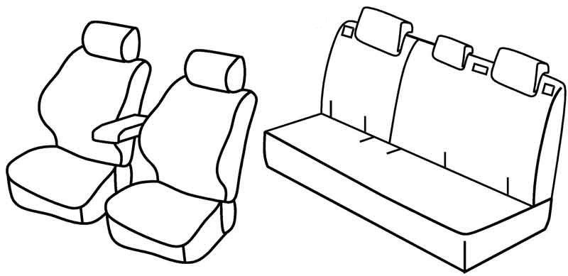 Set coprisedili Superior - Grigio/Nero - su misura per Peugeot 208 5p (04/12>10/19)