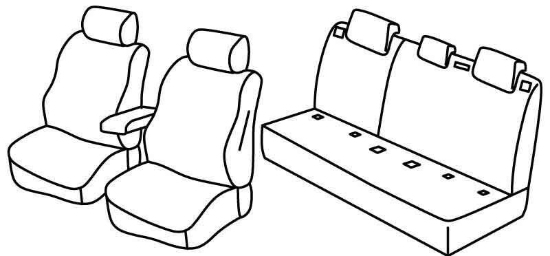Set coprisedili Superior - Beige - su misura per Peugeot 208 5p (11/19>)  - Peugeot 2008 (12/19>)
