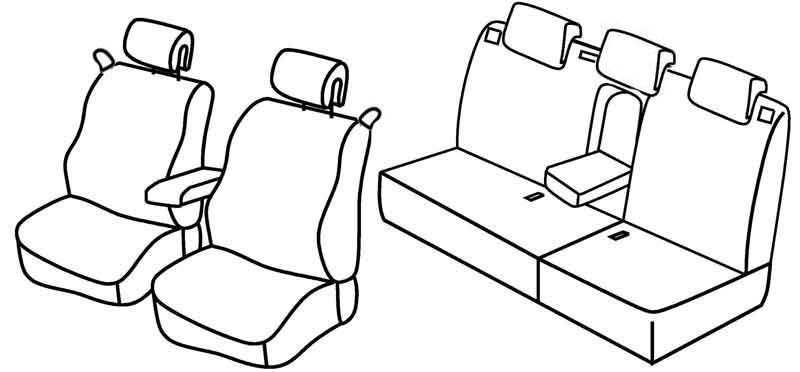 Set coprisedili Superior - Beige - su misura per Renault Megane II 3p (10/02>10/08) fino al 8/2006