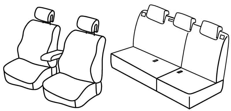 Set coprisedili Superior - Nero/Rosso - su misura per Renault Megane II 5p (10/02>10/08) fino al 8/2006