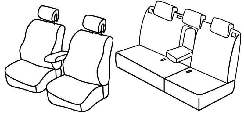 Set coprisedili Superior - Beige - su misura per Renault Megane II 5p (10/02>10/08) fino al 8/2006