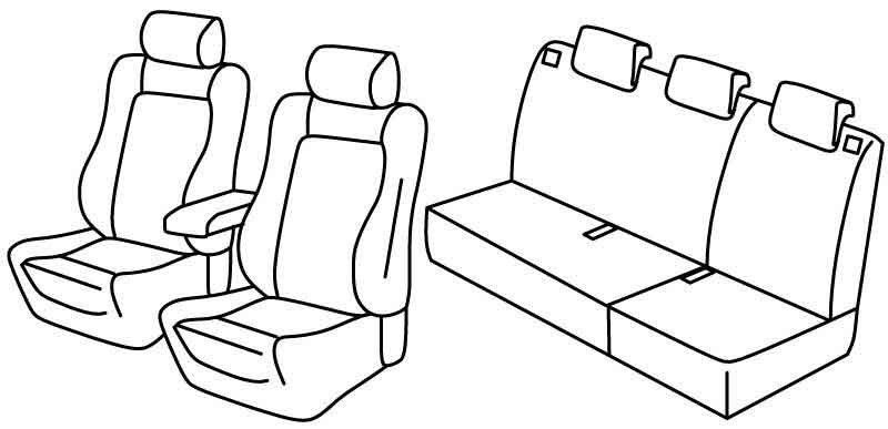 Set coprisedili Superior - Nero/Blu - su misura per Renault Clio III 5p (10/05>01/13) Sport