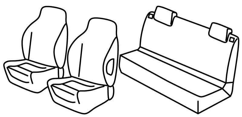 Set coprisedili Superior - Nero/Rosso - su misura per Renault Twingo (09/14>)