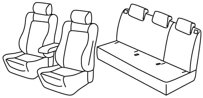 Set coprisedili Superior - Nero/Rosso - su misura per Renault Clio IV Sporter (04/13>03/20)