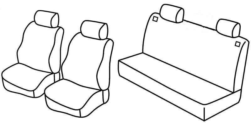 Set coprisedili Superior - Nero/Rosso - su misura per Seat Ibiza 5p (01/02>05/08) fino al 2005