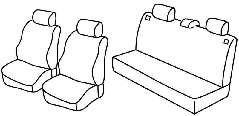 Set coprisedili Superior - Grigio/Nero - su misura per Seat Ibiza 5p (01/02>05/08) fino al 2005