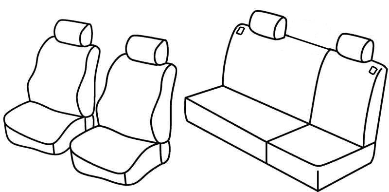 Set coprisedili Superior - Grigio/Nero - su misura per Seat Ibiza 5p (01/02>05/08) fino al 2005