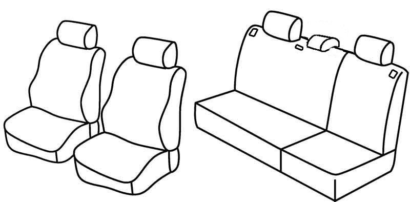 Set coprisedili Superior - Grigio/Nero - su misura per Seat Ibiza 5p (01/02>05/08) fino al 2005