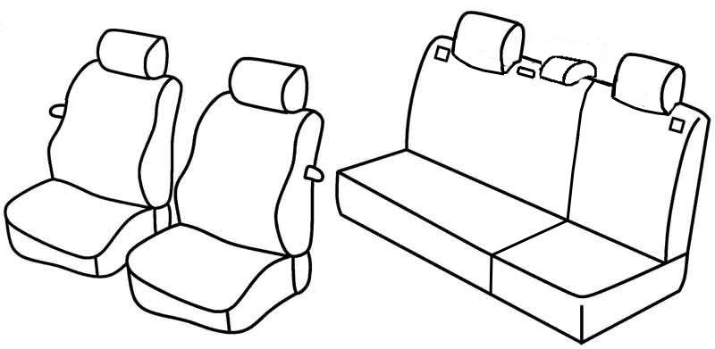 Set coprisedili Superior - Nero/Rosso - su misura per Seat Ibiza 3p (01/02>08/09) dal 2006