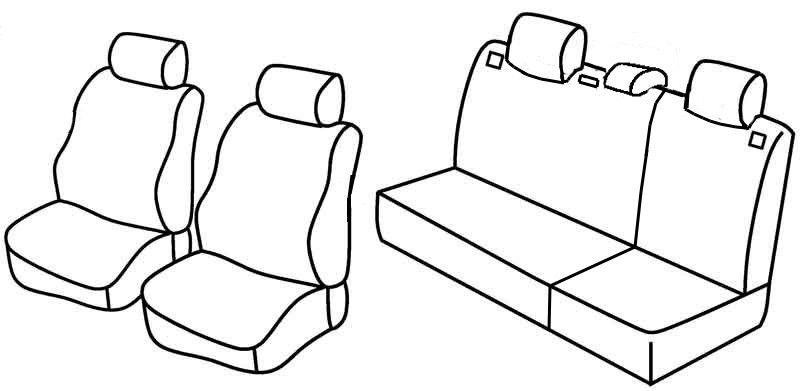 Set coprisedili Superior - Grigio/Nero - su misura per Seat Ibiza 5p (01/02>05/08) dal 2006