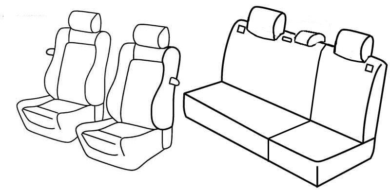 Set coprisedili Superior - Nero/Rosso - su misura per Seat Ibiza 3p (01/02>08/09) fino al 2005