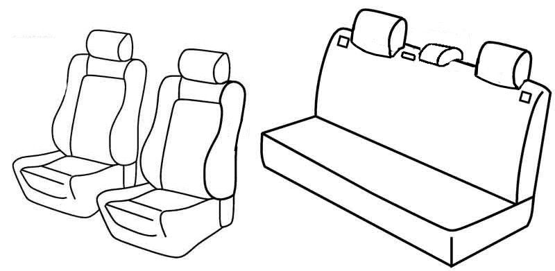 Set coprisedili Superior - Nero/Blu - su misura per Seat Ibiza 5p (01/02>05/08) dal 2006