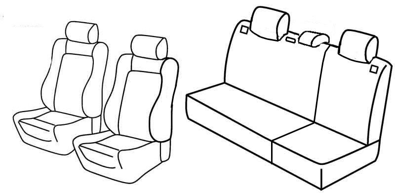 Set coprisedili Superior - Grigio/Nero - su misura per Seat Ibiza 5p (01/02>05/08) dal 2006