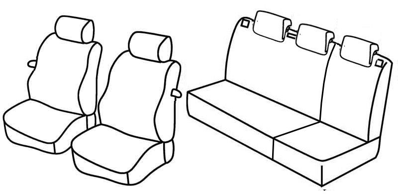 Set coprisedili Superior - Grigio/Nero - su misura per Seat Ibiza SC (10/08>08/15)