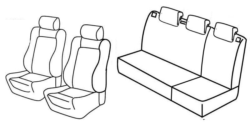 Set coprisedili Superior - Nero/Blu - su misura per Seat Ibiza 5p (06/08>08/15)