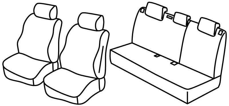 Set coprisedili Superior - Nero/Blu - su misura per Seat Leon (05/09>12/12)