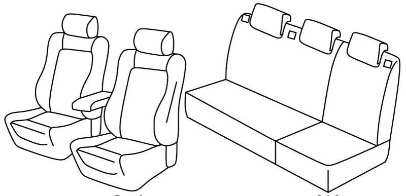 Set coprisedili Superior - Grigio/Nero - su misura per Seat Ibiza 5p (09/15>05/17) FR