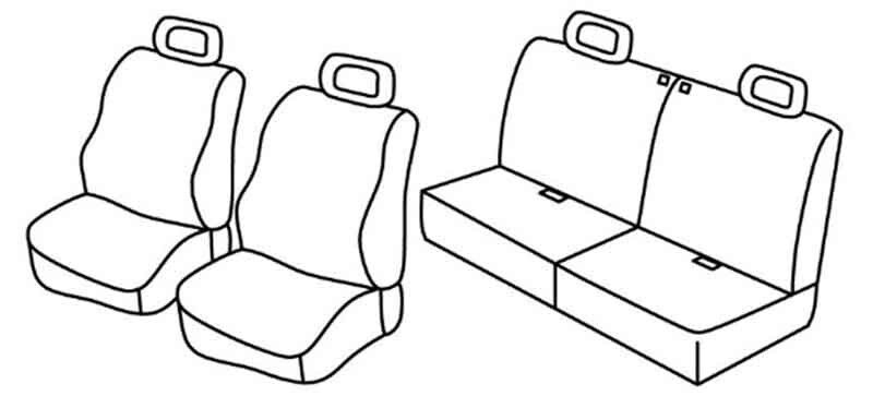 Set coprisedili Superior - Nero/Grigio - su misura per Suzuki Jimny 3p (01/98>05/12) fino al 2005