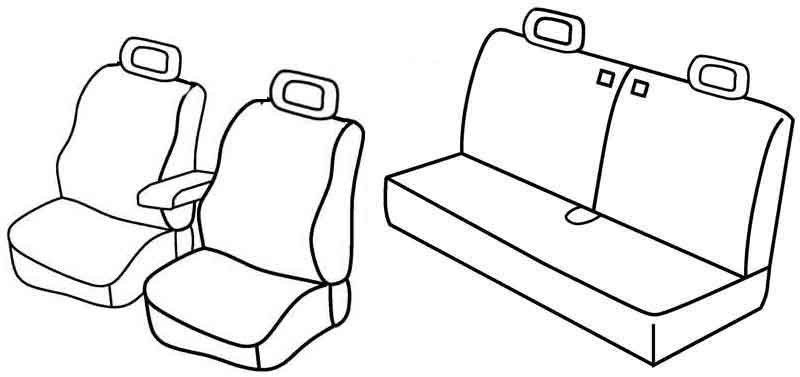 Set coprisedili Superior - Beige - su misura per Suzuki Jimny 3p (01/98>05/12) fino al 2005