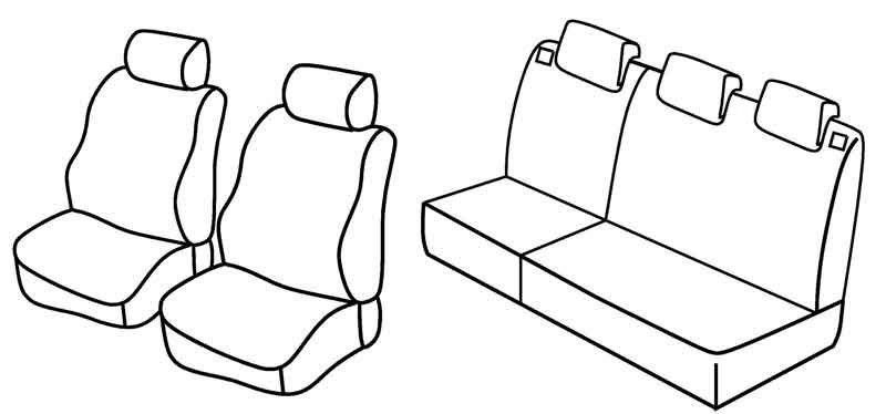 Set coprisedili Superior - Nero/Rosso - su misura per Suzuki Swift 3p (05/05>08/10)