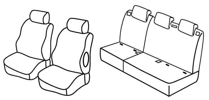 Set coprisedili Superior - Grigio/Nero - su misura per Suzuki SX4 (03/06>08/13)