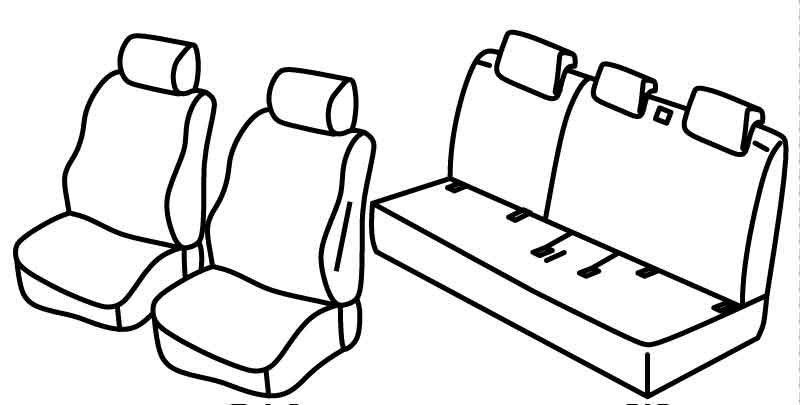 Set coprisedili Superior - Nero/Blu - su misura per Suzuki Celerio (11/14>10/20)