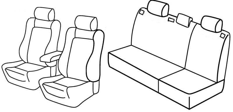 Set coprisedili Superior - Nero/Blu - su misura per Toyota Corolla 5p (01/02>12/07)