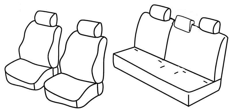 Set coprisedili Superior - Beige - su misura per Toyota Yaris 3p (04/99>12/05) fino al 1/2003 - Toyota Yaris 5p (04/99>12/05) fino al 1/2003