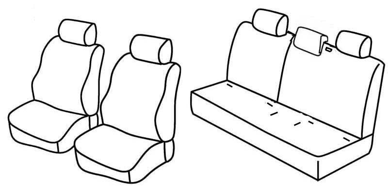 Set coprisedili Superior - Nero/Blu - su misura per Toyota Yaris 3p (04/99>12/05) dal 2/2003 - Toyota Yaris 5p (04/99>12/05) dal 2/2003