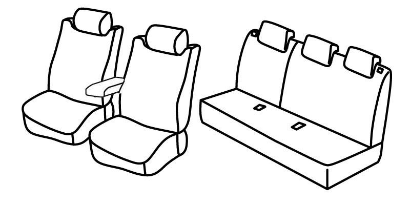 Set coprisedili Superior - Nero/Rosso - su misura per Toyota Yaris 5p (10/11>08/20) Stella, Luna, Style, Sport