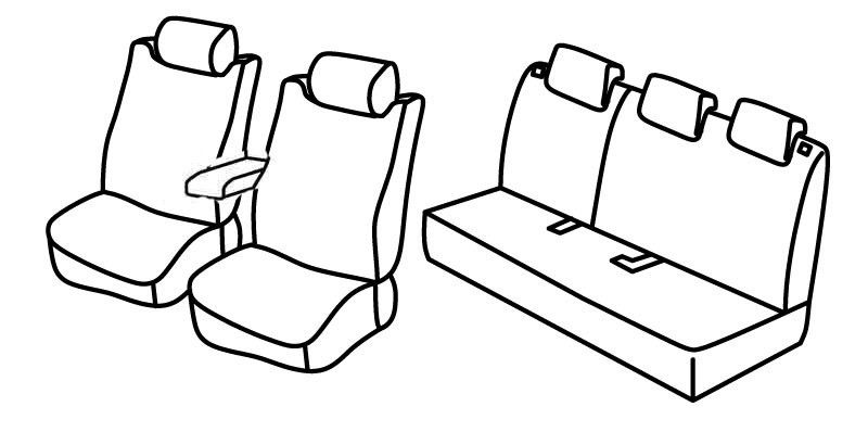 Set coprisedili Superior - Nero/Blu - su misura per Toyota Yaris 5p (10/11>08/20) Hybrid