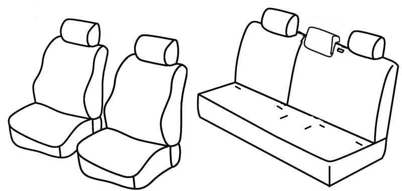 Set coprisedili Superior - Nero/Grigio - su misura per Toyota Yaris 3p (04/99>12/05) fino al 1/2003 - Toyota Yaris 5p (04/99>12/05) fino al 1/2003
