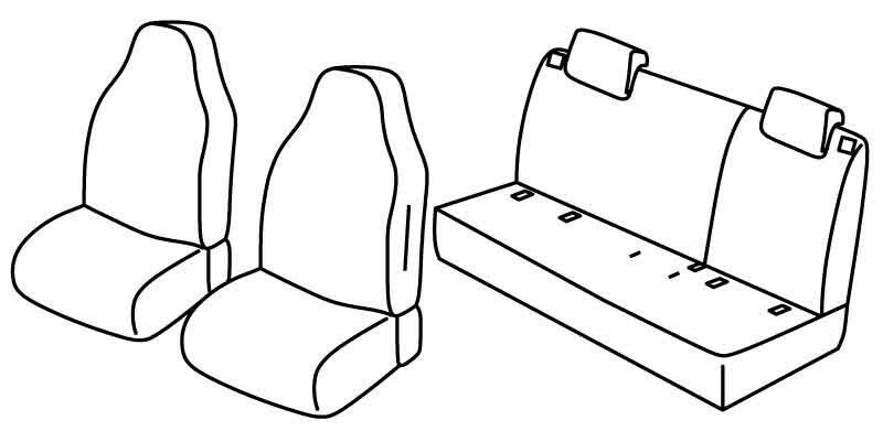 Set coprisedili Superior - Nero/Grigio - su misura per Skoda Citigo 5p (11/19>08/20)  - Volkswagen Up! 5p (09/16>) Dal 2019