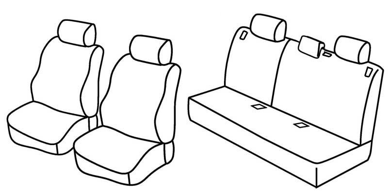 Set coprisedili Superior - Beige - su misura per Ford Focus 5p (10/98>01/05) fino al 2002 - Ford Focus Wagon (02/99>01/05) fino al 2002